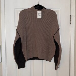 NWT - Two Toned Brown Knit Sweater